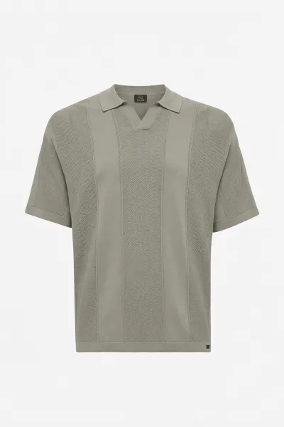Gebreide Buttonless Polo | Bruin